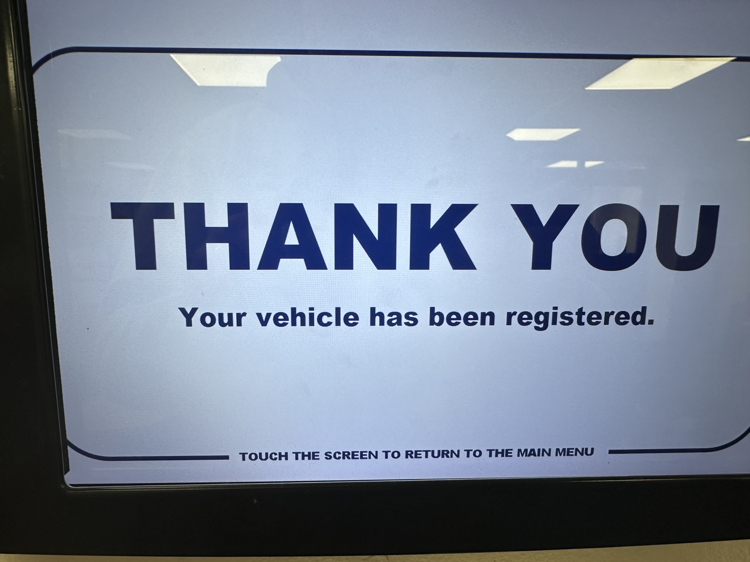 You have successfully entered a vehicle mark into the system